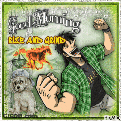 Man And Dog Good Morning Rise And Grind GIF