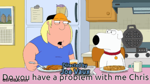 Man And Dog With Do You Have A Problem With Me Chris GIF