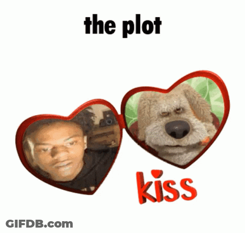 Man And Dog With The Plot Kiss GIF