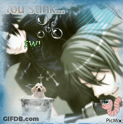 Man And Dog With You Stink GIF
