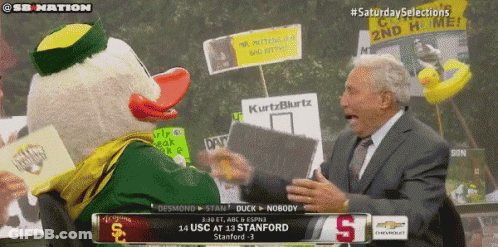 Man And Duck Hugging GIF