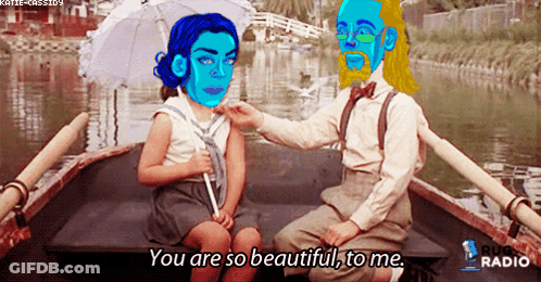 Man And Girl In Boat Saying You Are Beautiful GIF