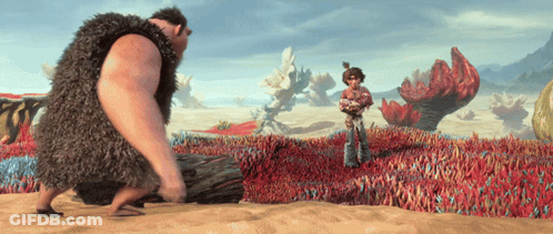 Man And Girl In Red Flower Field GIF