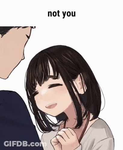 Man And Girl Looking At Each Other Saying Not You GIF