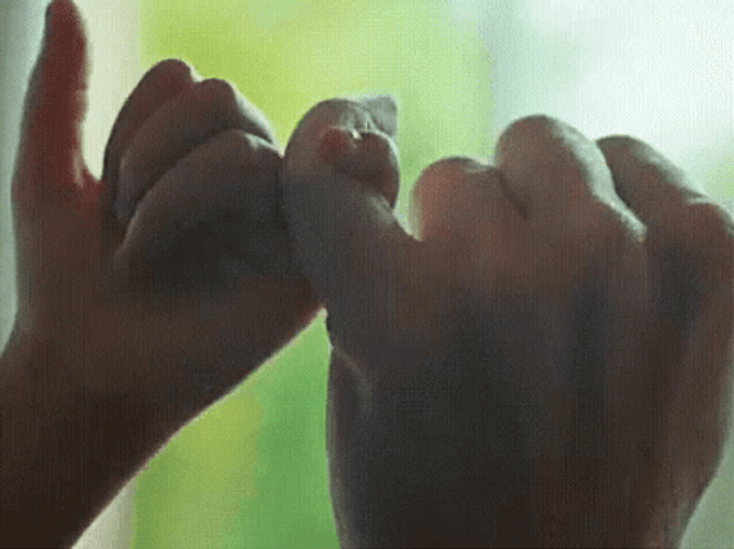 Man And Girl Making Pinky Promise GIF