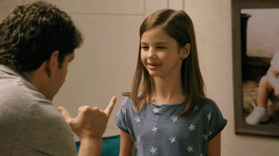 Man And Girl Making Pinky Promise GIF