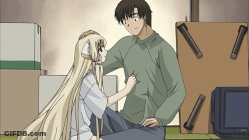 Man And Girl Sitting In Front Of TV GIF