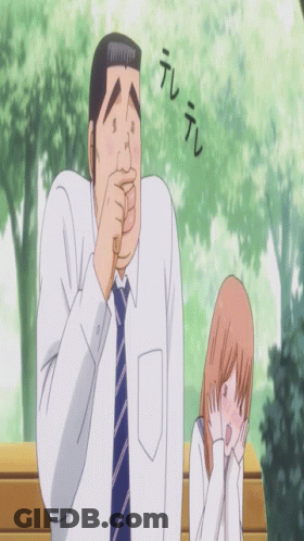 Man And Girl Sitting On Bench With Chinese Writing GIF