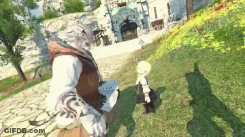 Man And Girl Standing In Field GIF