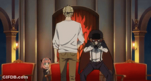 Man And Girl Standing In Front Of Fireplace GIF