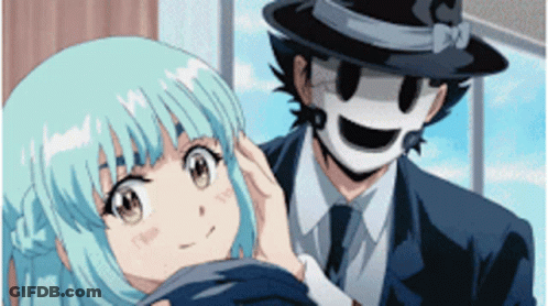 Man And Girl Standing Mask GIF