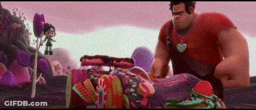Man And Girl Standing Next To Each Other In Wreck-It Ralph GIF