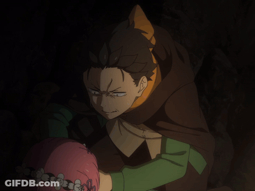 Man And Girl With Pink Hair In Dark Room GIF