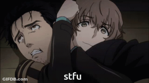 Man And Girl With STFU GIF