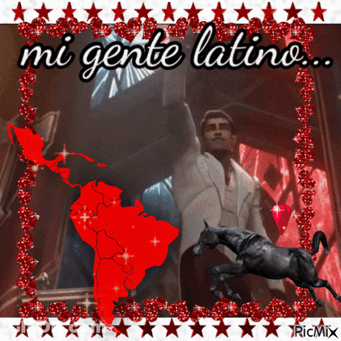Man And Horse Saying Mi Gente Latino GIF