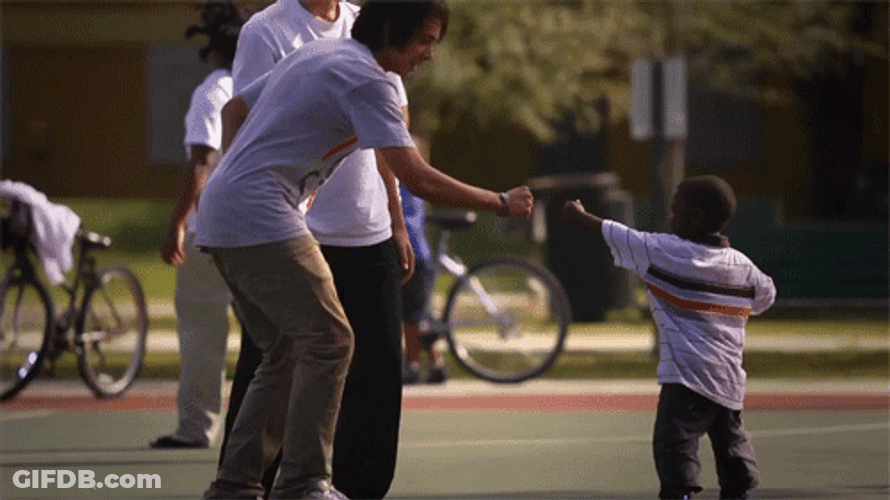 Man And Kid Doing Dap GIF
