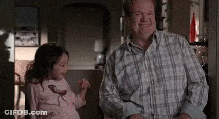 Man And Little Girl Dancing In Living Room GIF