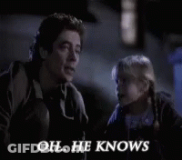 Man And Little Girl Saying Oh He Knows GIF