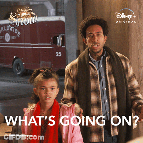 Man And Little Girl Saying What's Going On GIF