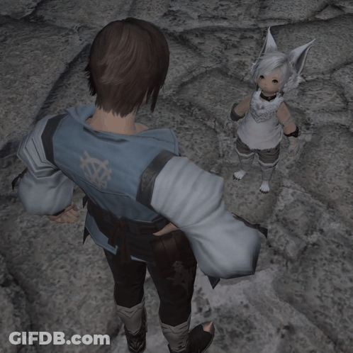 Man And Little Girl Standing On Rock GIF