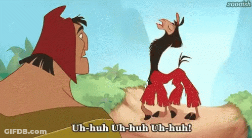 Man And Llama Saying Uh-Huh Uh-Huh Uh-Huh GIF