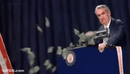 Man And Panda By Money Printing Machine GIF