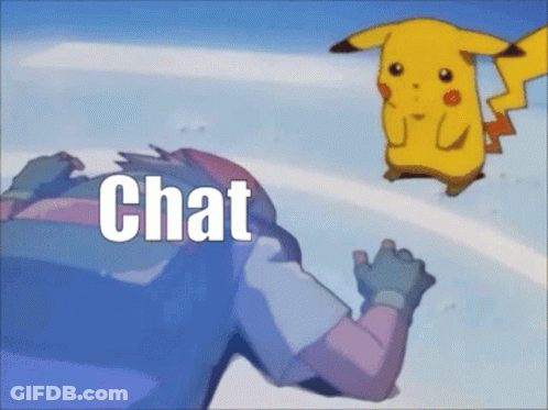 Man And Pikachu Saying Chat GIF
