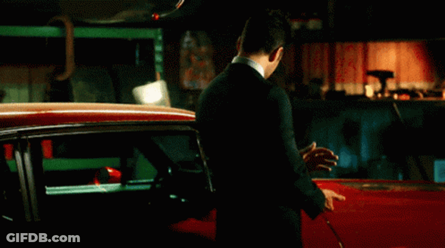 Man And Red Car Dawn GIF