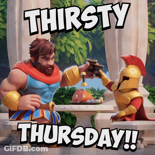 Man And Soldier Toasting Thirsty Thursday GIF