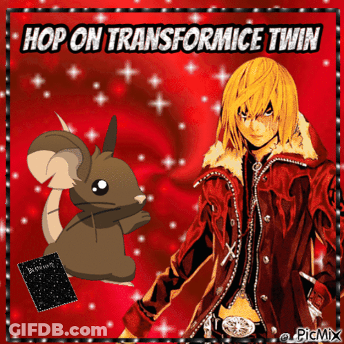 Man And Squirrel Hop On Transform Mice Twin GIF