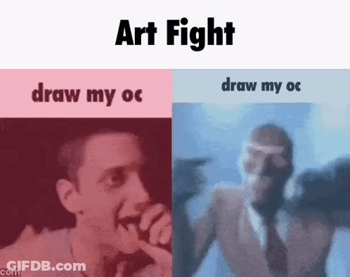 Man And Suited Man Holding Microphones GIF