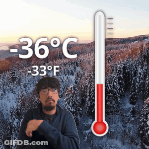 Man And Thermometer 28 Degrees Celsius GIF