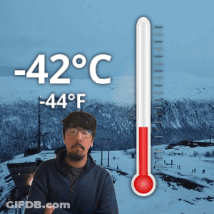 Man And Thermometer -42°C -44°F GIF