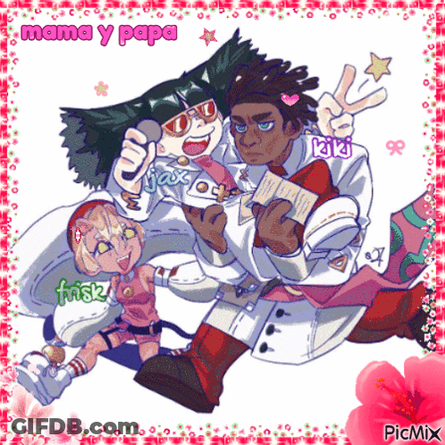 Man And Two Girls With Mama Y Papa GIF