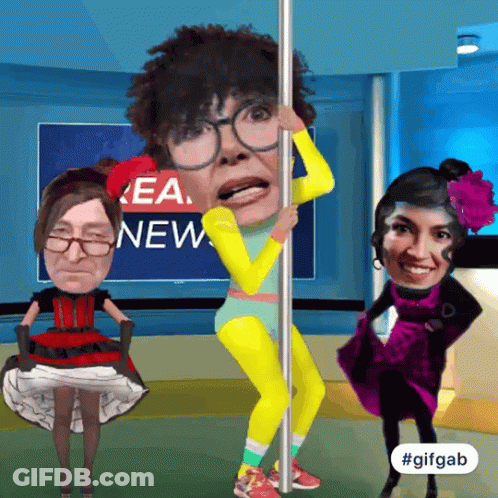 Man And Two Women Dancing Rea New Sign GIF