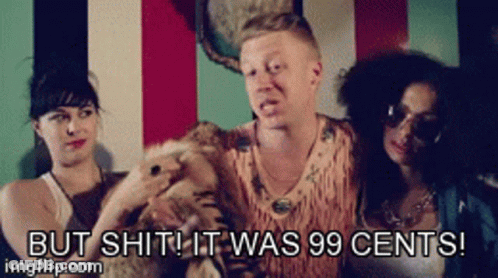Man And Two Women Holding Cat But Shit It Was 99 Cents GIF