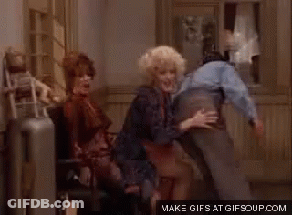 Man And Two Women Singing Into Microphones GIF