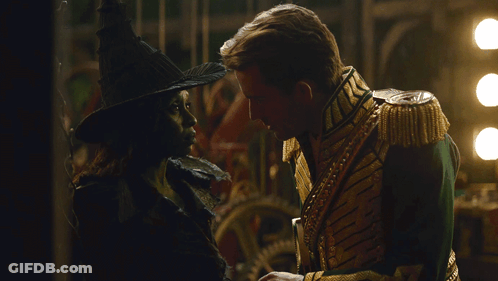 Man And Witch Looking At Each Other Saying I Have Changed GIF