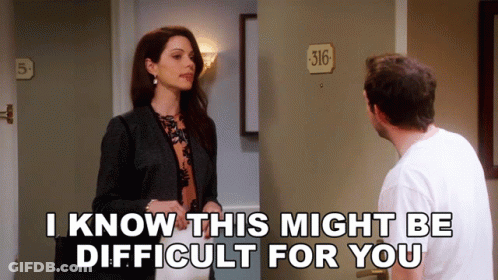 Man And Woman At Door Woman Says I Know This Might Be Difficult GIF