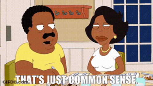 Man And Woman At Table That's Just Common Sense GIF