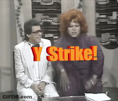 Man And Woman Before Y Strike Sign GIF