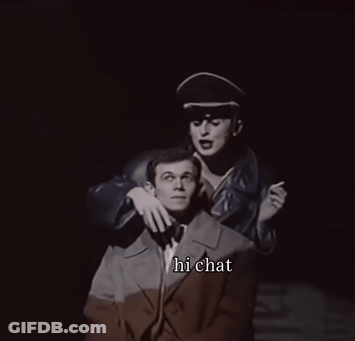 Man And Woman Black And White Hi Chat GIF