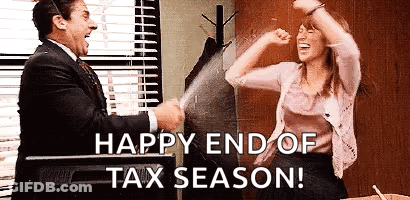 Man And Woman Celebrating End Of Tax Season GIF