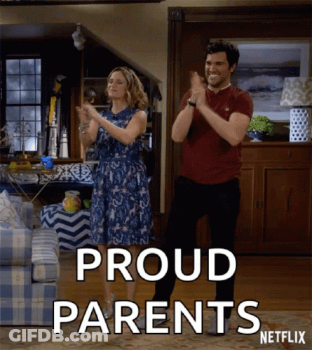 Man And Woman Clapping Proud Parents GIF