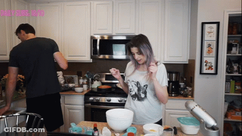 Man And Woman Cooking In Kitchen Daily Subs 18:40 GIF