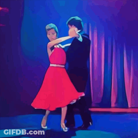 Man And Woman Dancing And Looking At Each Other GIF