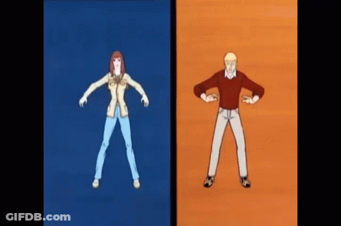 Man And Woman Dancing Cartoon GIF