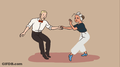 Man And Woman Dancing Holding Hands GIF