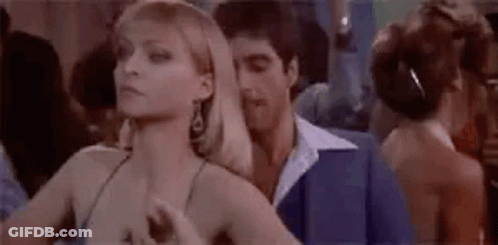 Man And Woman Dancing In Crowd GIF