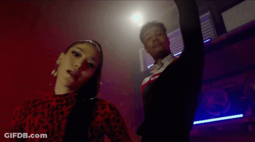 Man And Woman Dancing In Dark Room GIF